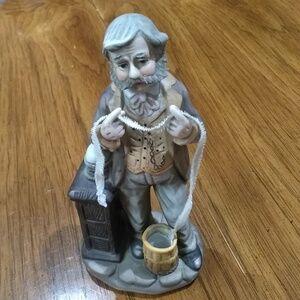 Vintage Ardco Porcelain Figurine Business Man reading stock tape 7 inch